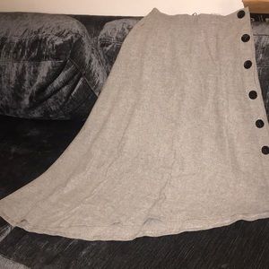 Zara Wool blend asymmetric skirt with side buttons
